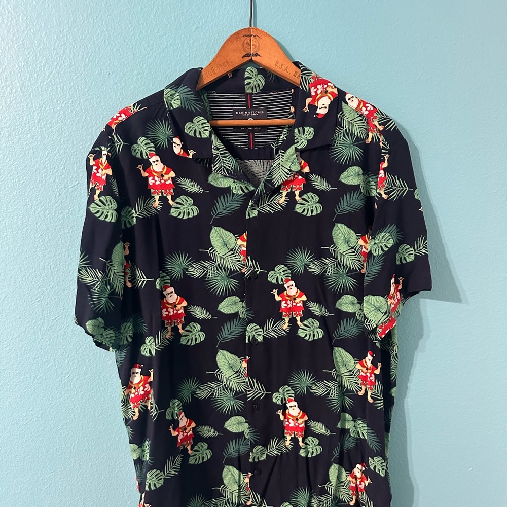 Tropical Black and Green Casual Shirt